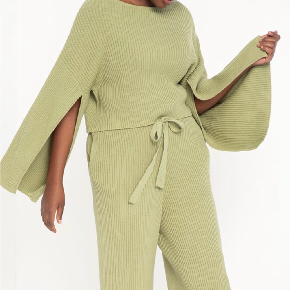 Eloquii Olive Green Knit Jumpsuit